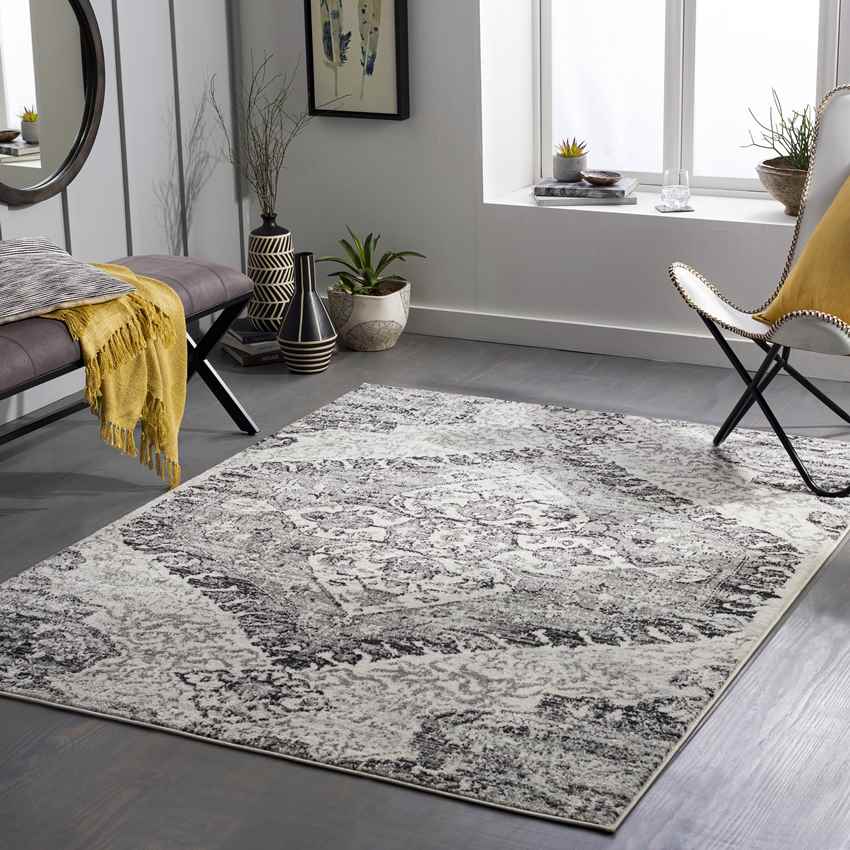 Edinburgh Traditional Charcoal Area Rug