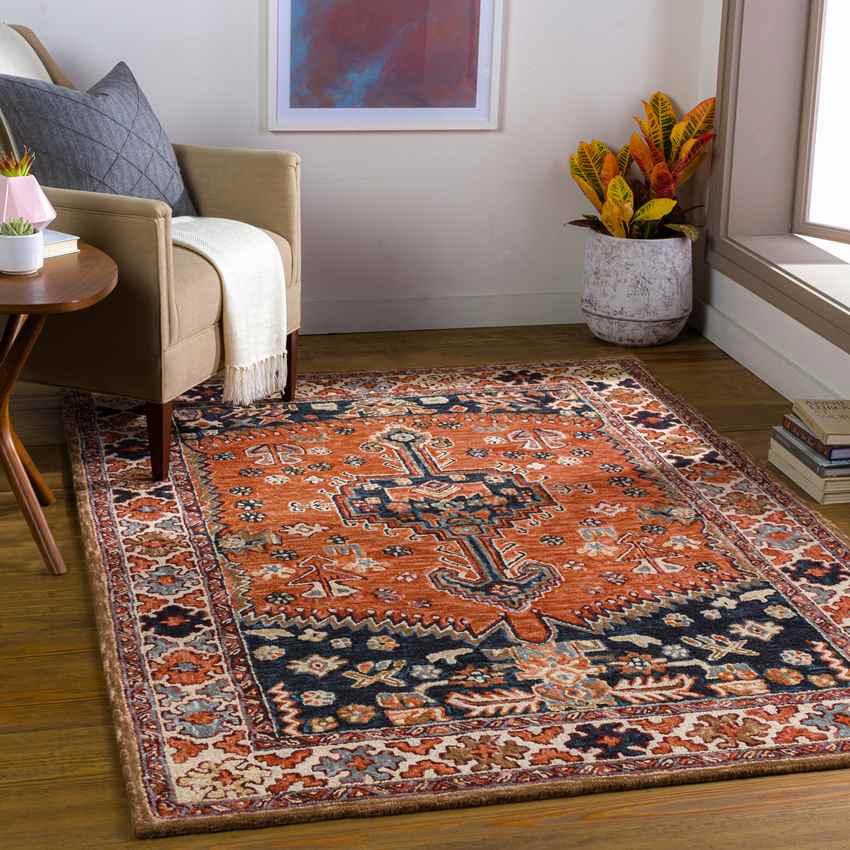 Melrose Park Traditional Rust Area Rug