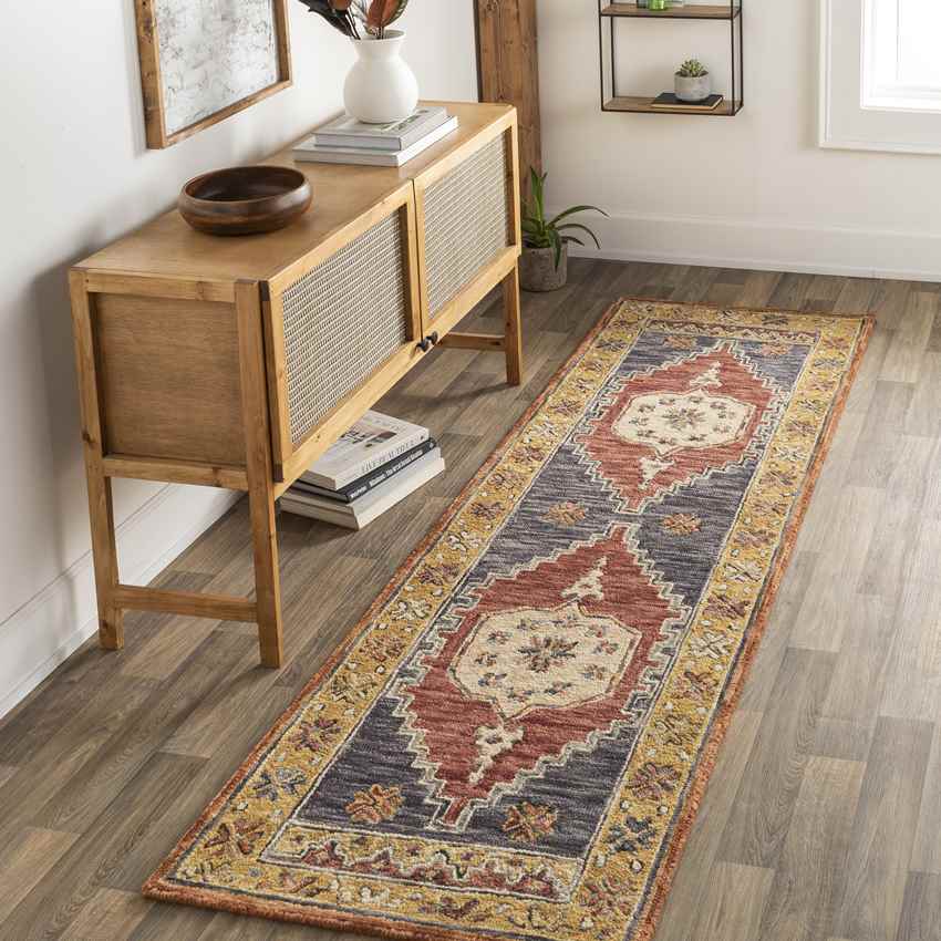 Merrionette Park Traditional Garnet Area Rug