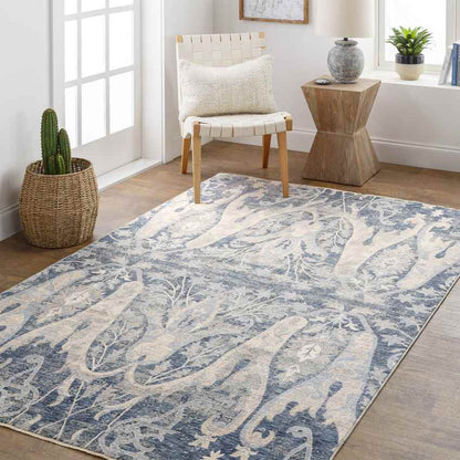 Volga Traditional Dark Blue Area Rug