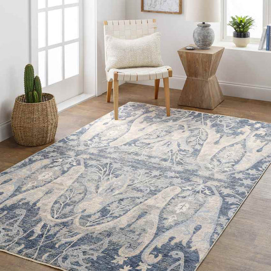 Volga Traditional Dark Blue Area Rug