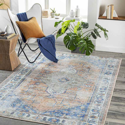 Westwood Traditional Blue Washable Area Rug