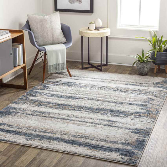 Gravity Modern Navy Area Rug