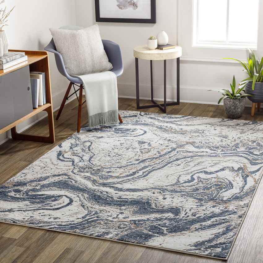 Guttenberg Modern Navy Area Rug