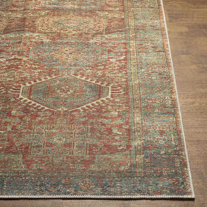 Xeros Traditional Rust Washable Area Rug