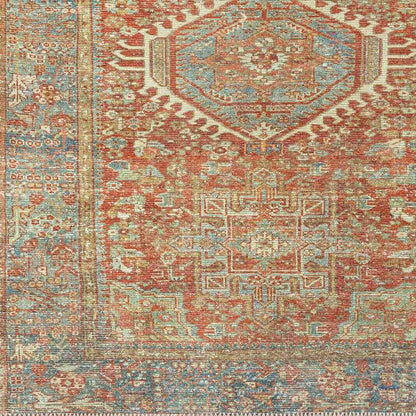 Xeros Traditional Rust Washable Area Rug