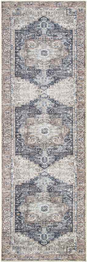 Nora Traditional Dark Brown Washable Mandala Area Rug