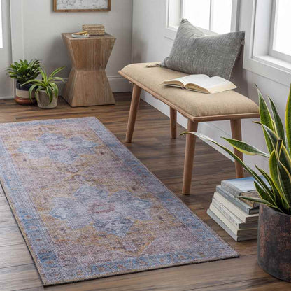Komi Traditional Burnt Orange Washable Area Rug