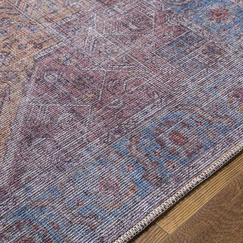 Komi Traditional Burnt Orange Washable Area Rug