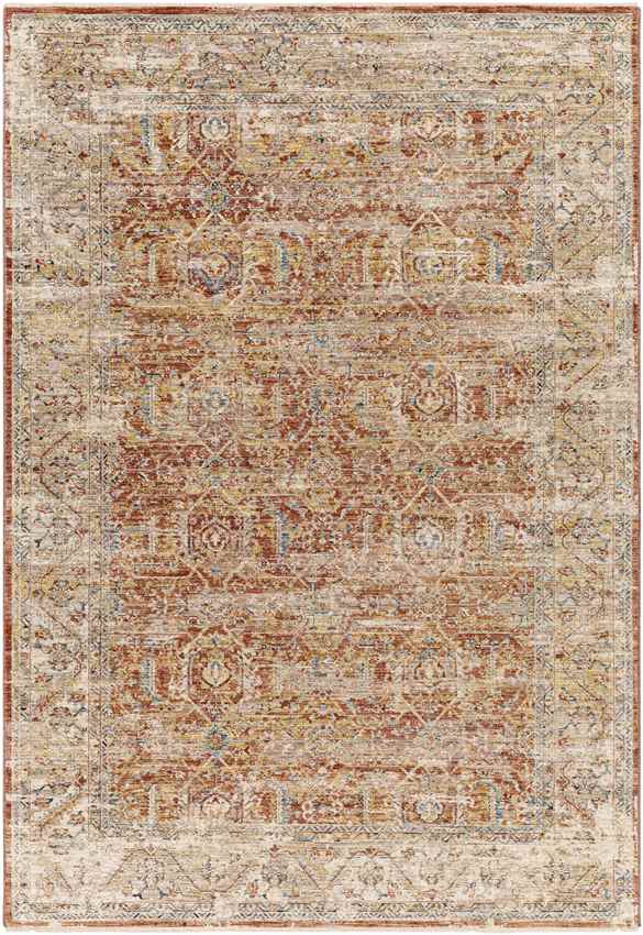Harlan Traditional Burgundy Area Rug