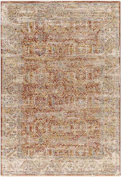 Harlan Traditional Burgundy Area Rug