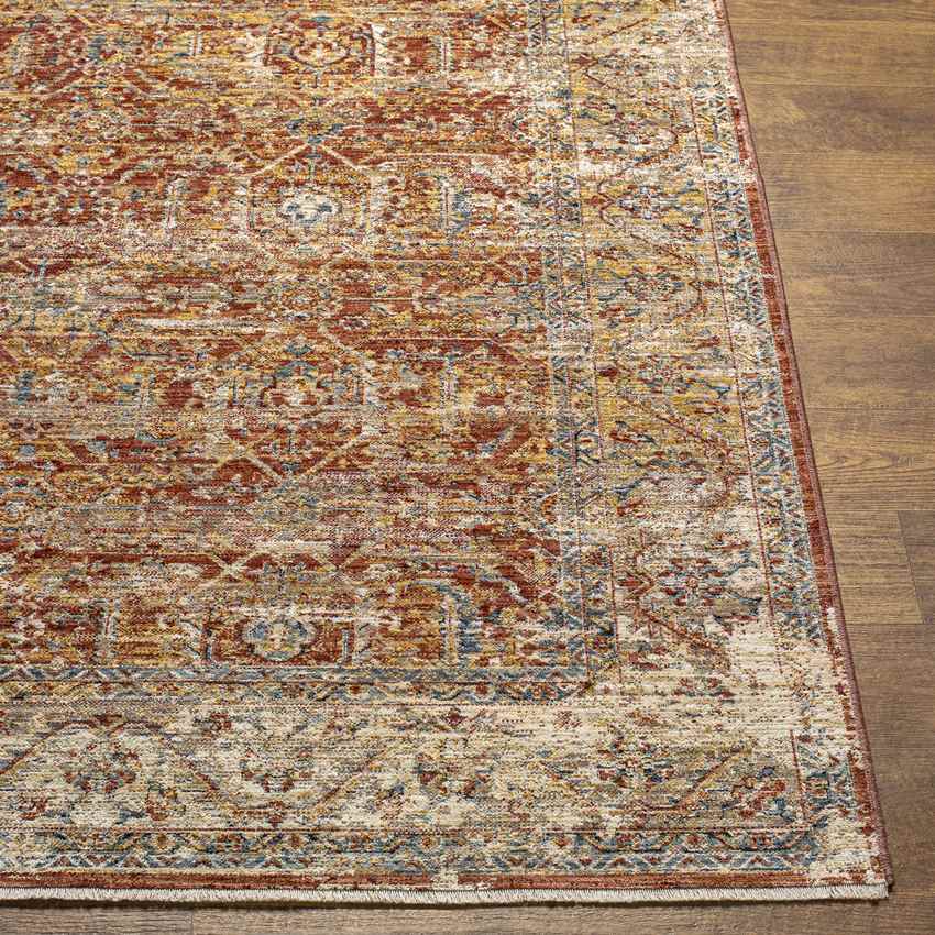 Harlan Traditional Burgundy Area Rug