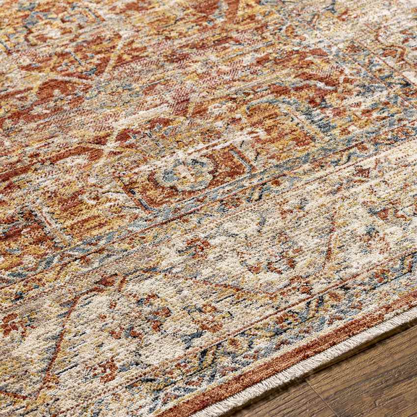 Harlan Traditional Burgundy Area Rug