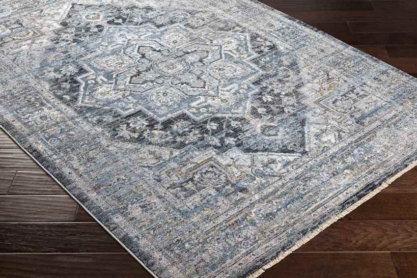 Kato Traditional Dark Teal Area Rug