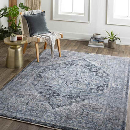 Kato Traditional Dark Teal Area Rug