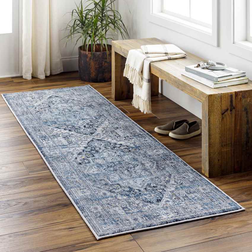 Kato Traditional Dark Teal Area Rug
