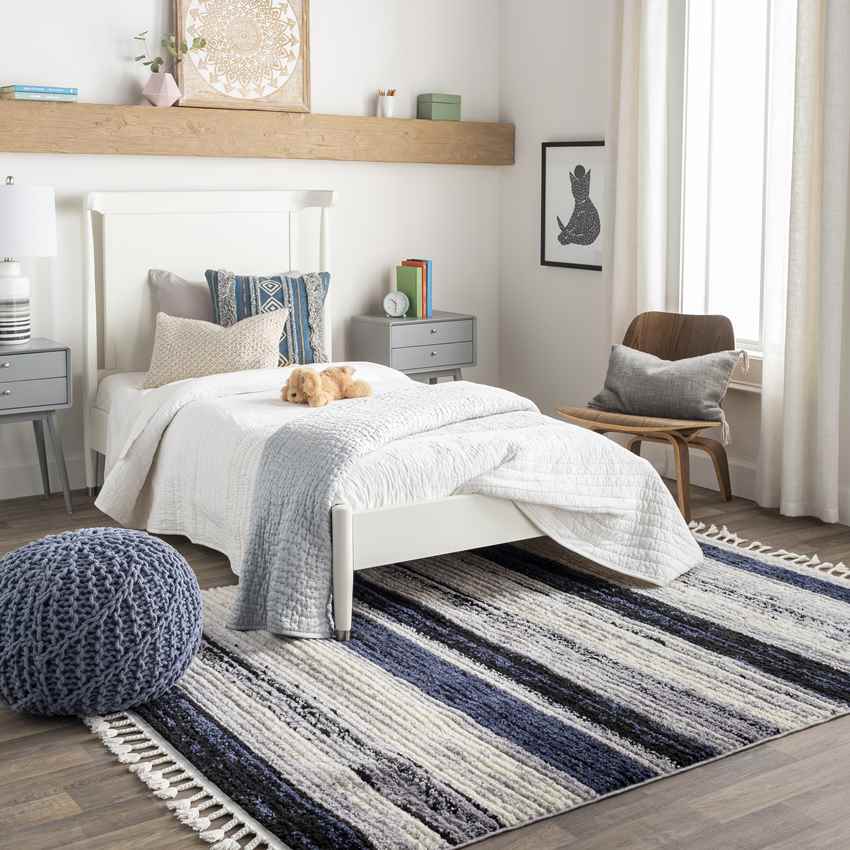 Vasilia Modern Black Area Rug