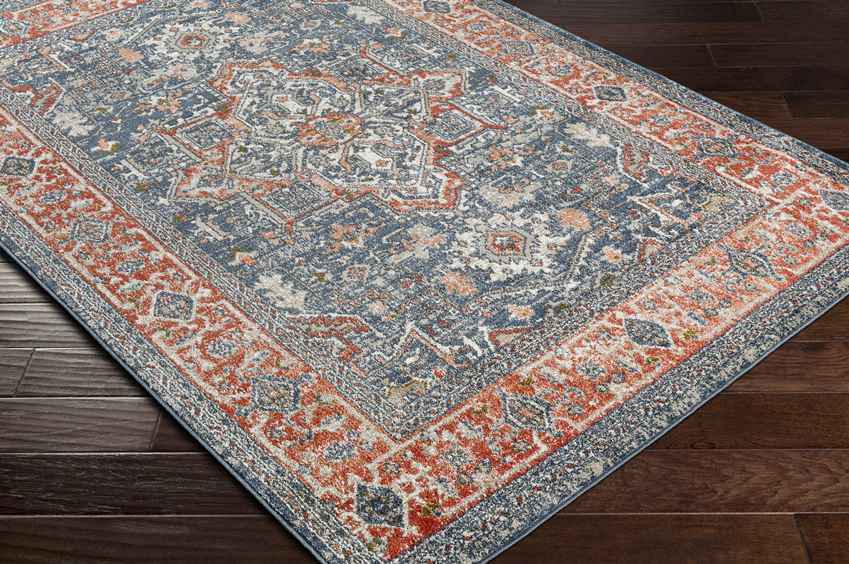 La Motte Traditional Dark Blue Area Rug