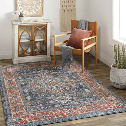 La Motte Traditional Dark Blue Area Rug