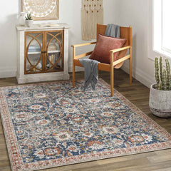 Lacona Traditional Dark Blue Area Rug