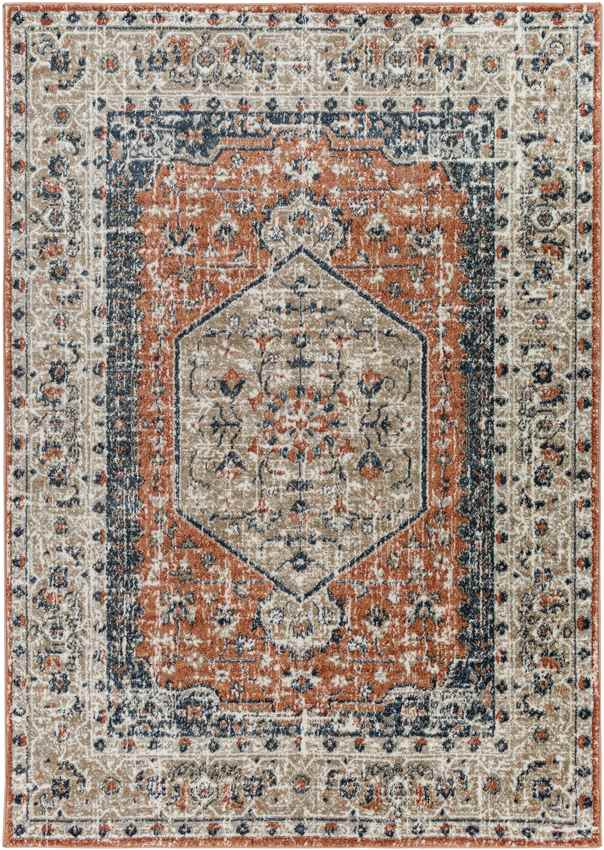 Ladora Traditional Burnt Orange Area Rug