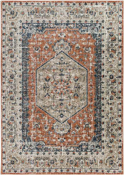 Ladora Traditional Burnt Orange Area Rug