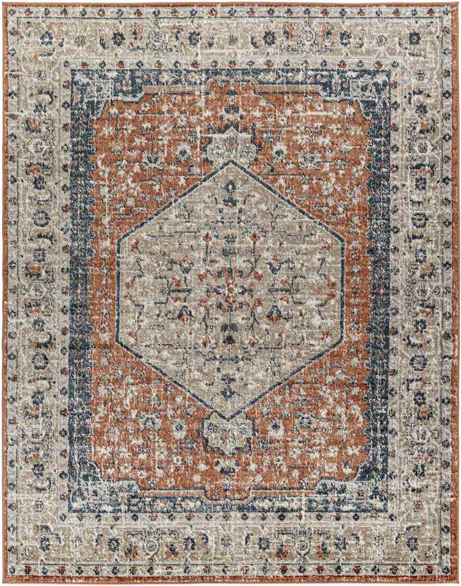 Ladora Traditional Burnt Orange Area Rug