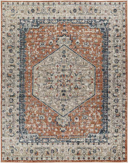 Ladora Traditional Burnt Orange Area Rug