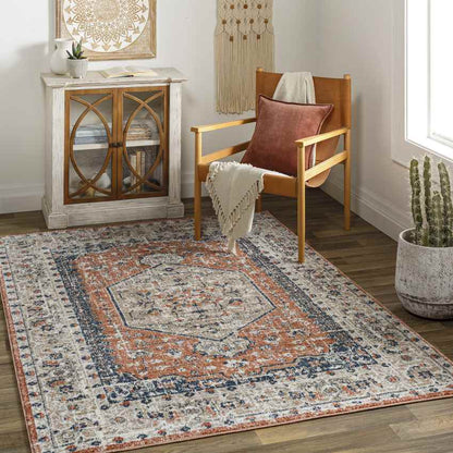 Ladora Traditional Burnt Orange Area Rug