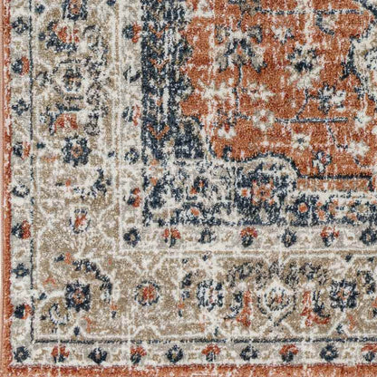 Ladora Traditional Burnt Orange Area Rug