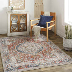 Lake Mills Traditional Burgundy Area Rug