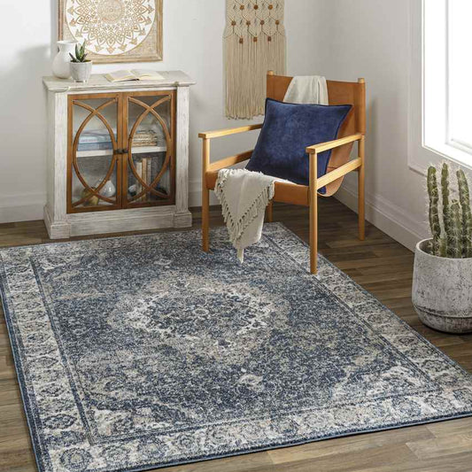 Lake Park Traditional Dark Teal Area Rug