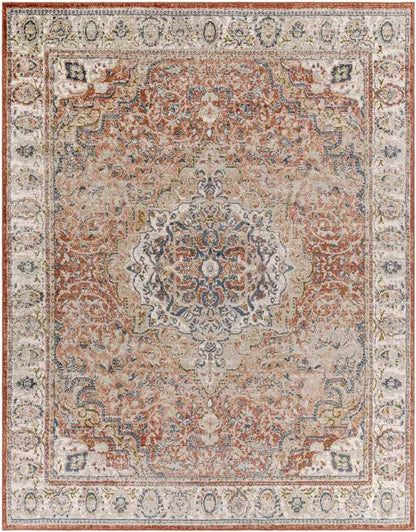 Lake Park Traditional Burnt Orange Area Rug