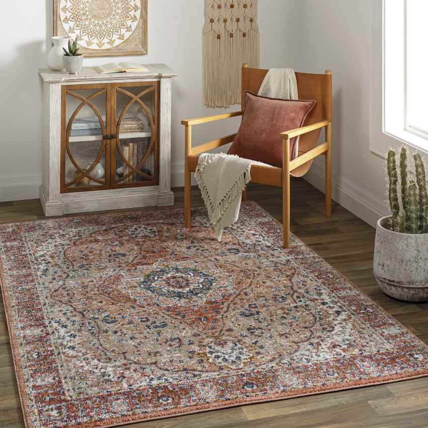 Lake View Traditional Burgundy Area Rug
