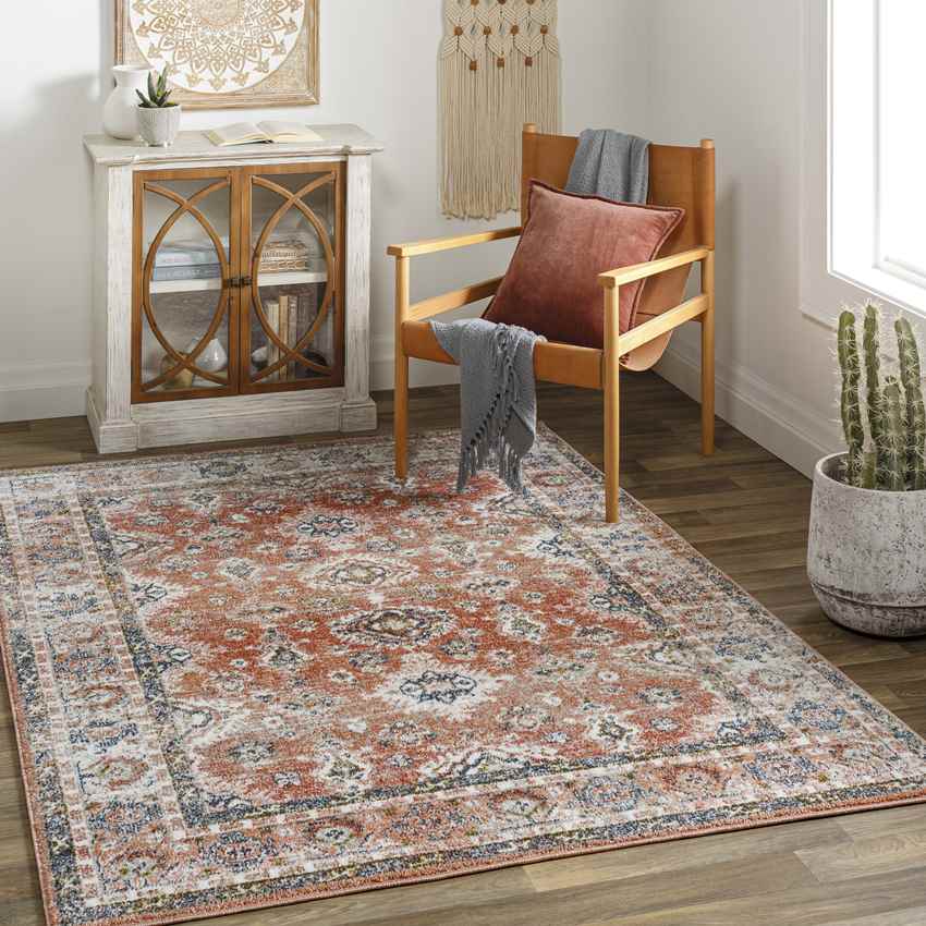 Lambs Grove Traditional Burgundy Area Rug