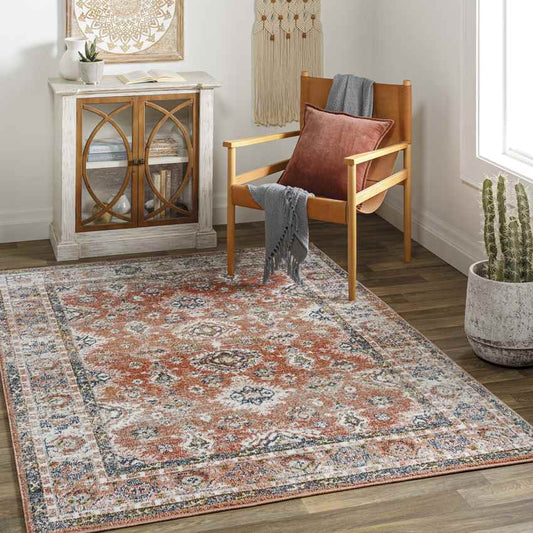 Lambs Grove Traditional Burgundy Area Rug