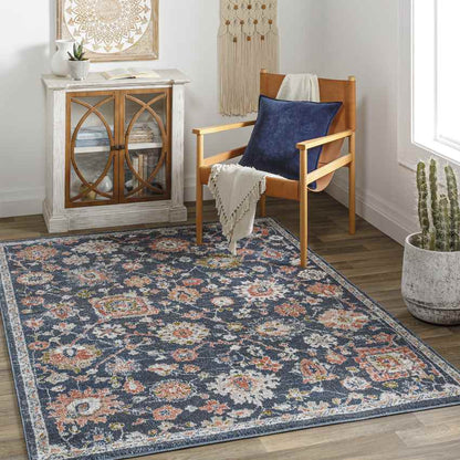 Larchwood Traditional Dark Teal Area Rug