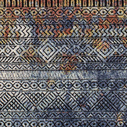 Strongylos Global Dark Blue Area Rug