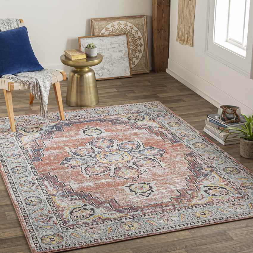 Kissonerga Traditional Coral Area Rug