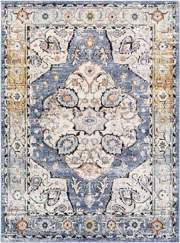 Dhometios Traditional Denim Area Rug