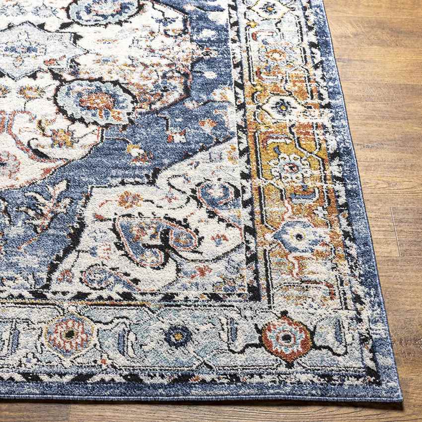 Dhometios Traditional Denim Area Rug