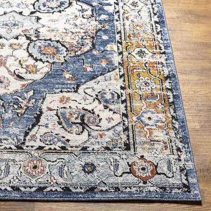 Dhometios Traditional Denim Area Rug
