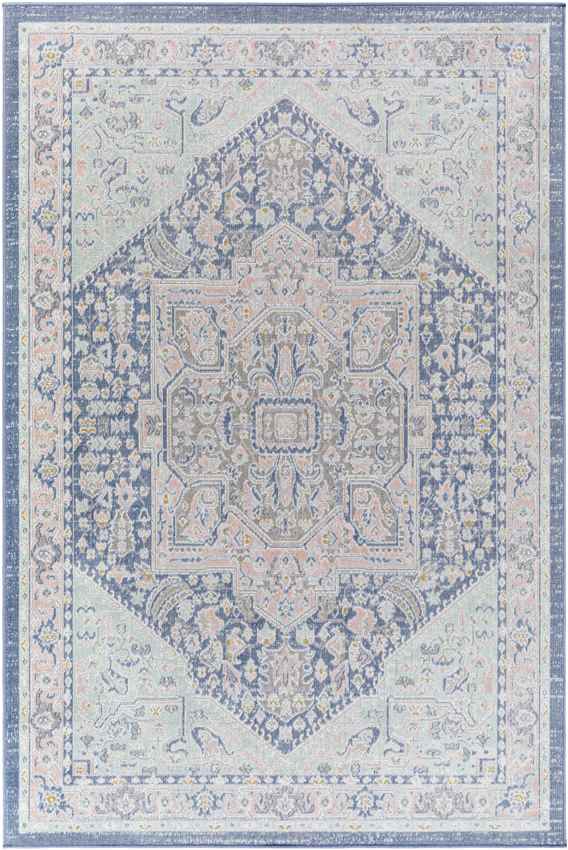 Agioi Traditional Dark Blue Area Rug