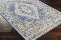 Chirokitia Traditional Dark Blue Area Rug