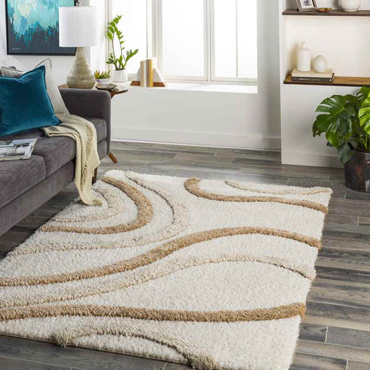 Morfou Modern Burnt Orange Area Rug
