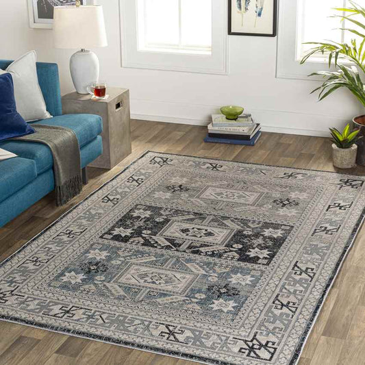Trikomou Traditional Charcoal Area Rug