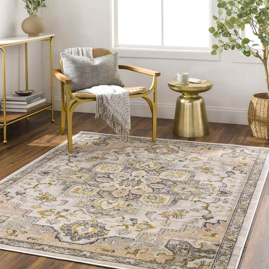 Deftera Traditional Gray Area Rug