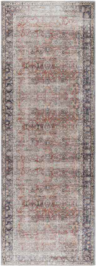 Gladbrook Traditional Rust Washable Area Rug