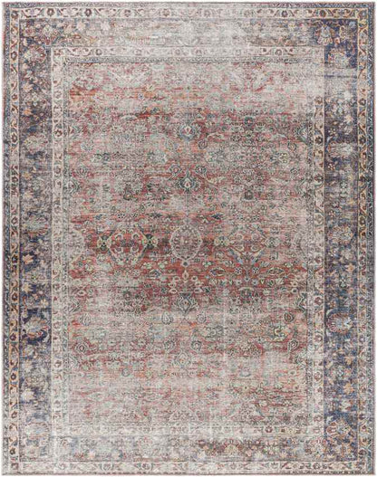 Gladbrook Traditional Rust Washable Area Rug