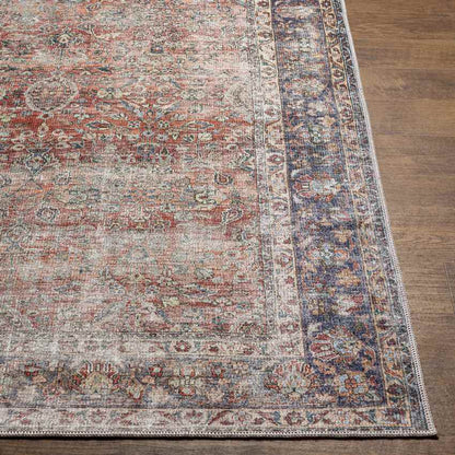 Gladbrook Traditional Rust Washable Area Rug